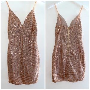 Tiger Mist gold sequined dress